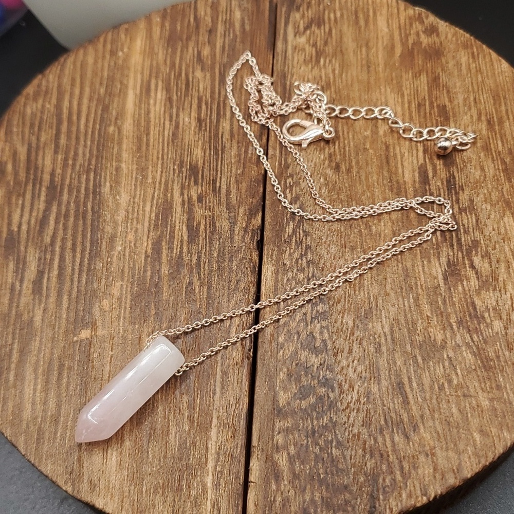 N3404 romance pink quartz necklace